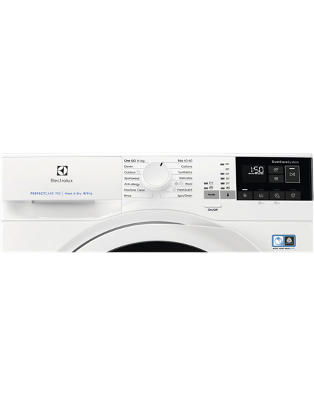 Mașină de spălat cu uscător Electrolux EW7WP468W, 8kg, Alb
