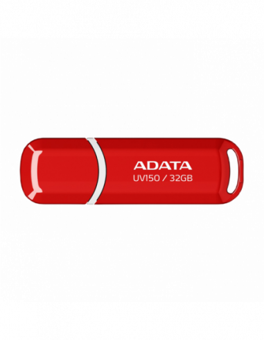 Пластик, классика с колпачком 32GB USB3.1 Flash Drive ADATA UV150- Red- Plastic- Classic Cap (RW:4020MBs)