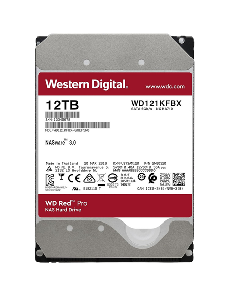 Жесткий диск Western Digital WD Red Pro, 3.5", 12 ТБ <WD121KFBX>