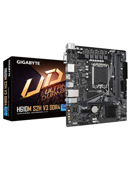 Материнская плата Gigabyte H610M S2H V3 DDR4, LGA1700, Intel H610, Micro-ATX