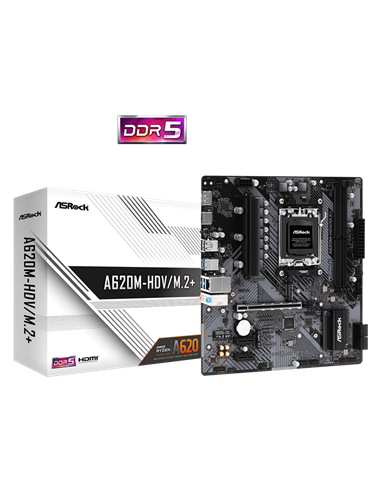 Placă de bază ASRock A620M-HDV/M.2+, AM5, AMD A620, Micro-ATX