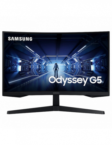 Monitoare pentru jocuri 27 SAMSUNG Odyssey G5 C27G55TQ- Black Curved-VA 2560x1440- FreeSync144Hz- 1ms MPRT- 250cd- DP+HDMI