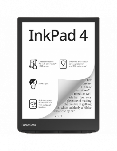 E-Ink PocketBook InkPad 4- Metallic Grey- 7-8 E Ink Carta (1404x1872)