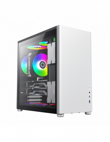 Carcase Gamemax Case ATX GAMEMAX Spark Pro- wo PSU- 0.80.6mm- Front Metal- Dual Side Tempered Glass- Dust Filter- 1xUSB3.0- 1xUS