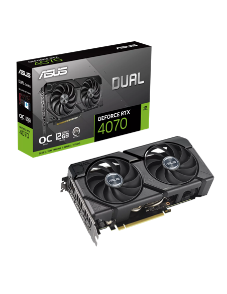 Видеокарта ASUS DUAL-RTX4070-O12G-EVO, 12ГБ GDDR6X 192бит (DUAL-RTX4070-O12G-EVO)