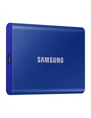 Unitate SSD externă portabilă USB3.0 1.0TB (USB3.2Type-C) Samsung Portable SSD T7 - Blue (85x57x8mm- 58g- RW:10501000MBs)