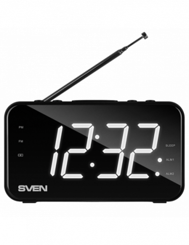 Портативный колонки с радиочасами Speakers SVEN Tuner SRP-100 2W-FM-LED- built-in clock and alarm- battery