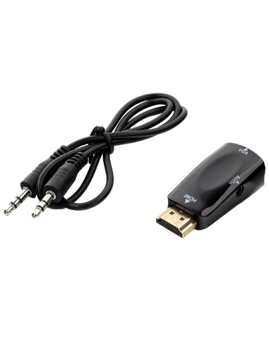 Convertor Video/Audio Cablexpert A-HDMI-VGA-02, HDMI - VGA D-Sub + 3.5 mm Jack, Negru