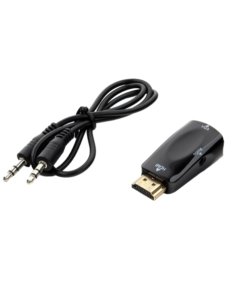 Видео/Audio конвертер Cablexpert A-HDMI-VGA-02, HDMI - VGA D-Sub + 3.5 mm Jack, Чёрный