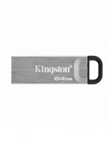 Металл/Высокая скорость/Премиум 64GB USB3.2 Flash Drive Kingston DataTraveler Kyson- Silver- Metal Case- Key Ring (DTKN64GB)