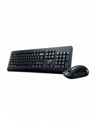 Tastaturi Genius Keyboard amp Mouse Genius KM-160- Spill resistant- Laser Engraving- Chocolate keycap- 1000dpi- 3 buttons- 1.4m1