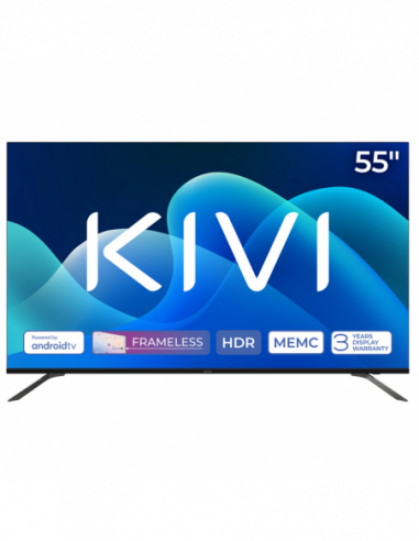 Televizoare 55 LED SMART TV KIVI 55U730QB- Real 4K- 3840x2160- Android TV- Black