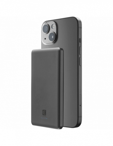 Baterii externe portabile Wireless Power Bank Cellularline 5000mAh- MAG LITE- Dark Gray