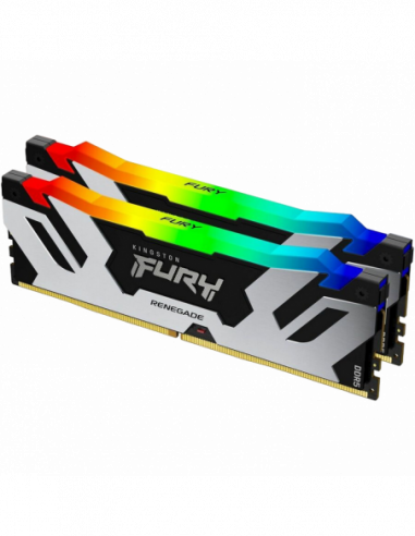 DIMM DDR5 96GB DDR5-6400MHz Kingston FURY Renegade RGB (Kit of 2x48GB) (KF564C32RSAK2-96)- CL32-39- 1.4V- SilverBlack
