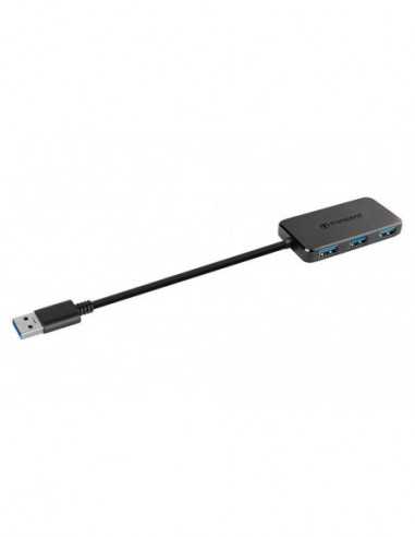 Hub-uri USB USB 3.0 Hub 4-port Transcend TS-HUB2K Black (1xUSB-A 3.0 to 4xUSB-A 3.0 5Gbs)