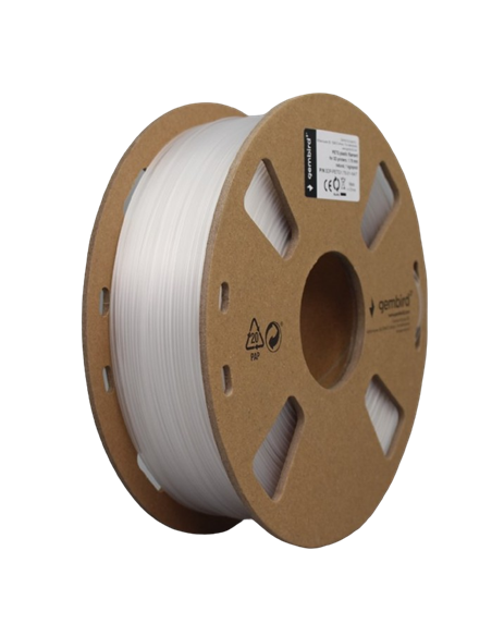 Filament pentru imprimantă 3D Gembird 3DP-PETG1.75-01-NAT, PETG, Transparent, 1.75 mm, 1 kg