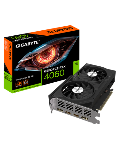 Видеокарта Gigabyte GV-N4060WF2OC-8GD, 8GB GDDR6 128бит 