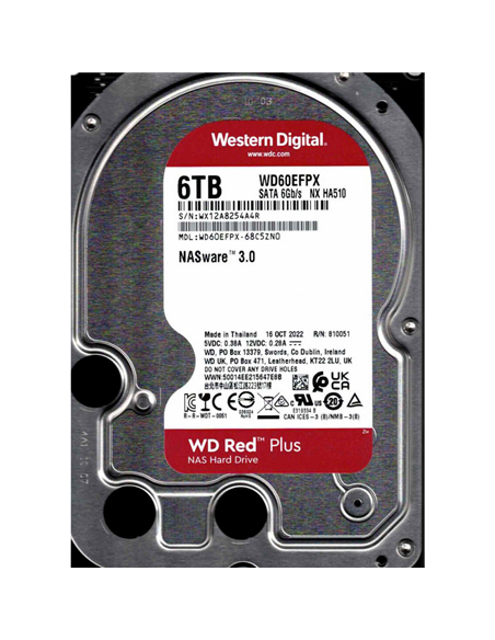 Жесткий диск Western Digital WD Red Plus, 3.5", 6 ТБ <WD60EFPX>