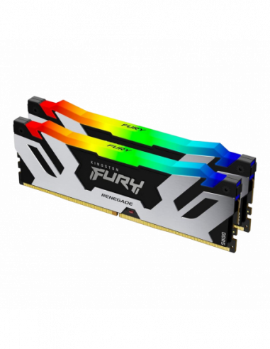 DIMM DDR5 32GB DDR5-7600MHz Kingston FURY Renegade RGB (Kit of 2x16GB) (KF576C38RSAK2-32)- CL38-46-46- 1.45V- BlackSilver