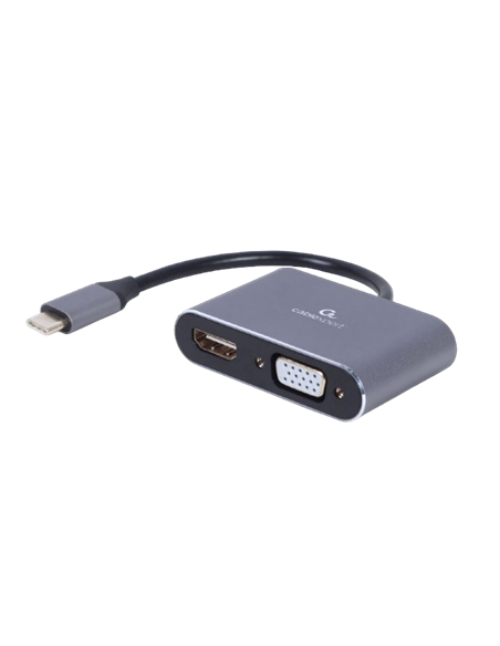 Adaptor Video Cablexpert A-USB3C-HDMIVGA-01, USB Type-C - VGA, HDMI, Gri