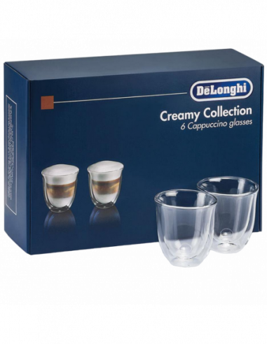 Termosuri și căni Glass cups DeLonghi 190ml 6pcs DLSC301