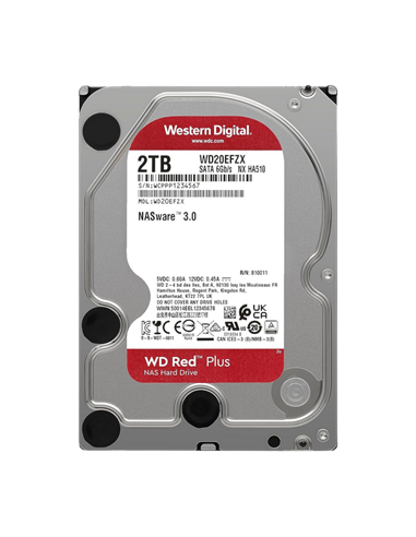 Жесткий диск Western Digital WD Red Plus, 3.5", 2 ТБ <WD20EFZX>