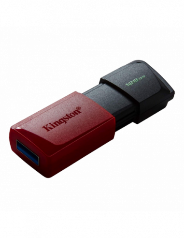 Plastic, fără capac/glisor 128GB USB3.2 Flash Drive Kingston DataTraveler Exodia M (DTXM128GB)- Black-Red- Plastic- Slider Cap