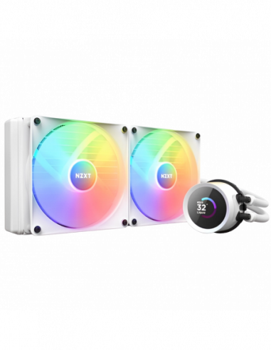 Кулер Intel/AMD AIO Liquid Cooling NZXT Kraken 280 RGB White (34.5dB- 90.8CFM- 2x140mm- 500-1500RPM- LCD 1.54- CAM)