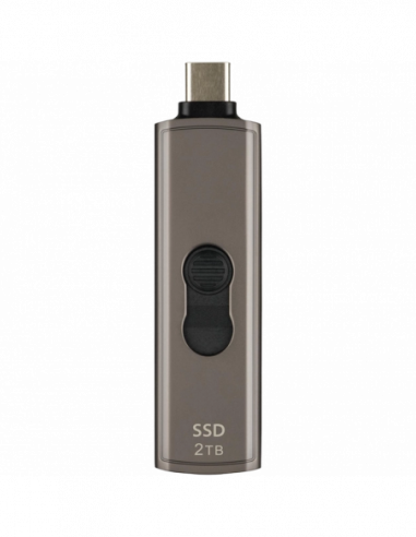 USB3.0 Внешний портативный SSD 2.0TB Transcend Portable SSD ESD330C Brown- USB-C 3.1 10Gbps- Metallic CaplessSlider (64.1x19.7x