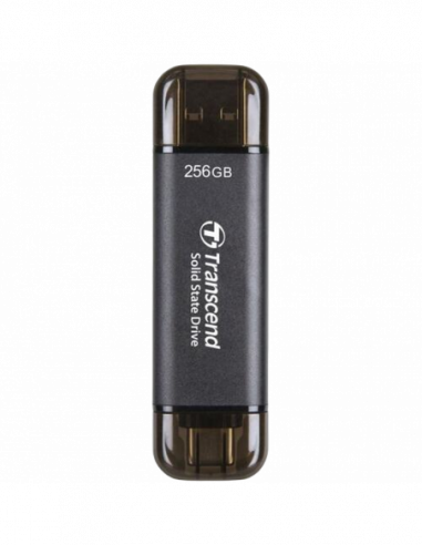 USB3.0 Внешний портативный SSD .256GB Transcend Portable SSD ESD310C Black- USB-AC 3.2 (71.3x20x7.8 mm- 11g- RW:1050950 MBs)
