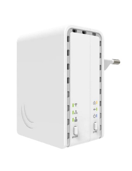 Powerline Adapter MikroTik PL7411-2nD, până la 100 Mbps, Alb