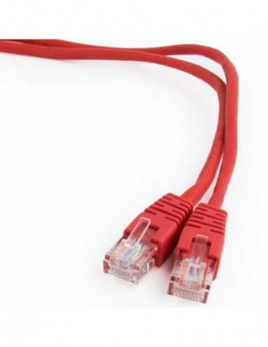 Cordoane de corecție 2m- FTP Patch Cord Red- PP22-2MR- Cat.5E- Cablexpert- molded strain relief 50u plugs