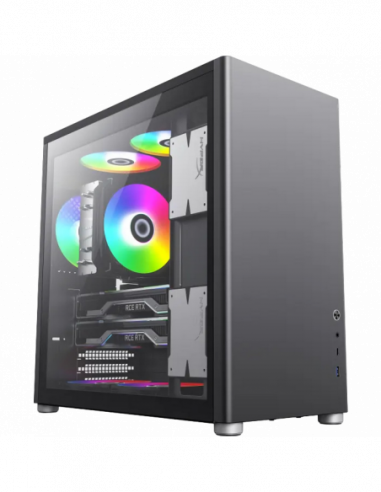 Корпуса Gamemax Case ATX GAMEMAX Spark Pro- wo PSU- 0.80.6mm- Front Metal- Dual Side Tempered Glass- Dust Filter- 1xUSB3.0- 1xUS