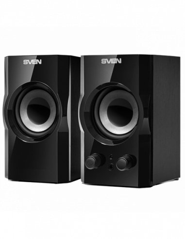 Boxe 2.0 din lemn Speakers SVEN SPS-606 Black- 6w