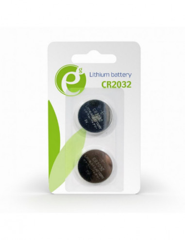 Батарейки дисковые: класс CR, LR CR2032- Blister2- Energenie- EG-BA-CR2032-01