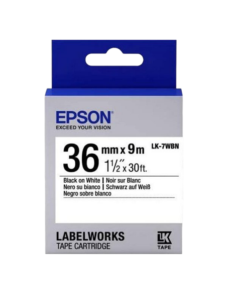 Картридж с лентой Epson LK-7WBN, 36 мм x 9 м