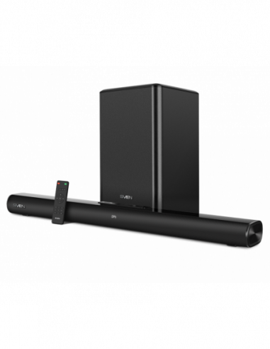 Саундбары, домашняя аудиосистема Soundbar SVEN SB-2200D- Black 300W Bluetooth HDMI RC Optical Bluetooth Wireless sub- DolbyDigit