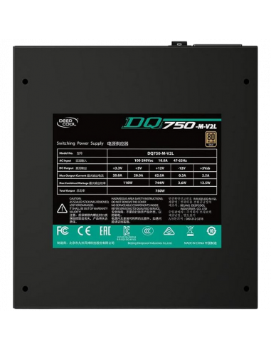 Блок питания для компьютеров Deepcool DQ750-M-V2L, 750Вт, ATX, Полностью модульный