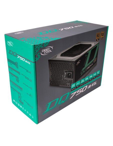 Блок питания для компьютеров Deepcool DQ750-M-V2L, 750Вт, ATX, Полностью модульный
