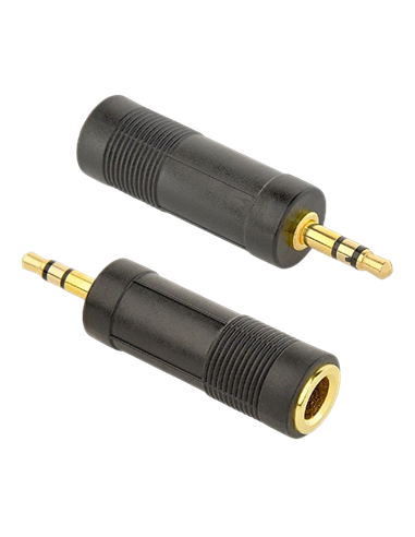 Audio Adaptor Cablexpert A-6.35F-3.5M, 6.35mm 3-pin (F) - 3.5mm 3-pin (M), Negru