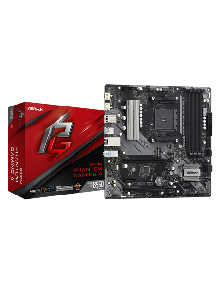 Материнская плата ASRock B550M PHANTOM GAMING 4, AM4, AMD B550, Micro-ATX