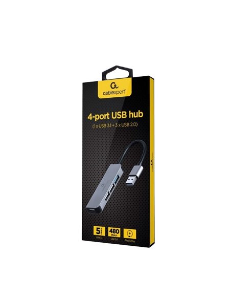 USB-концентратор Gembird UHB-U3P1U2P3-01, Серебристый USB-концентратор Gembird UHB-U3P1U2P3-01, Серебристый