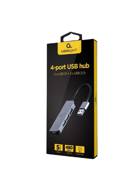 USB-концентратор Gembird UHB-U3P1U2P3-01, Серебристый USB-концентратор Gembird UHB-U3P1U2P3-01, Серебристый