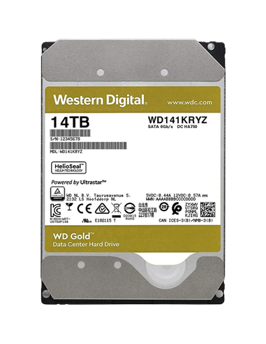 Жесткий диск Western Digital WD Gold, 3.5", 14 ТБ <WD141KRYZ>