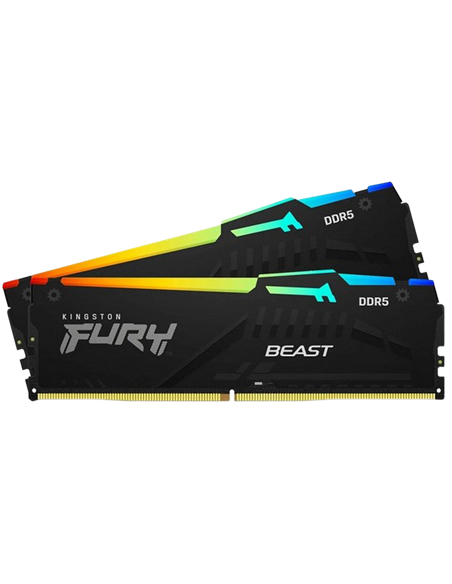 Оперативная память Kingston FURY Beast RGB, DDR5 SDRAM, 5200 МГц, 64Гб, KF552C40BBAK2-64