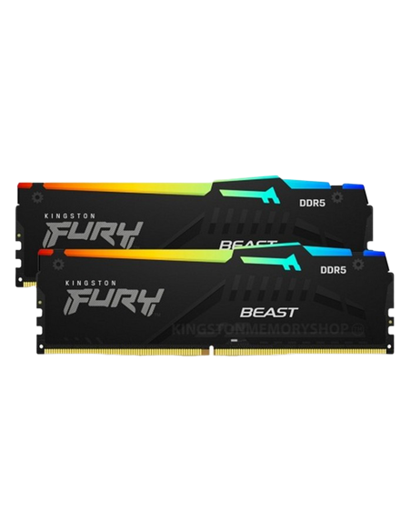Оперативная память Kingston FURY Beast RGB, DDR5 SDRAM, 5200 МГц, 64Гб, KF552C40BBAK2-64