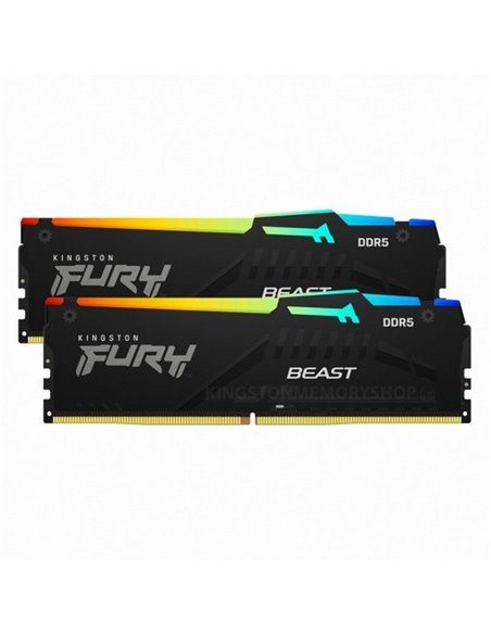 Оперативная память Kingston FURY Beast RGB, DDR5 SDRAM, 5200 МГц, 64Гб, KF552C40BBAK2-64