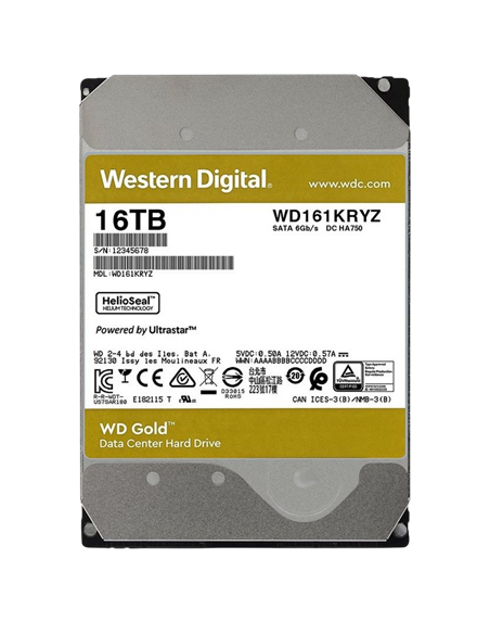 Жесткий диск Western Digital WD Gold, 3.5", 16 ТБ <WD161KRYZ>