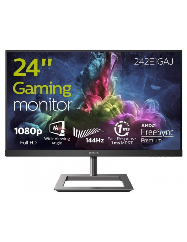 23,8" Монитор Philips 242E1GAJ, VA 1920x1080 FHD, Чёрный