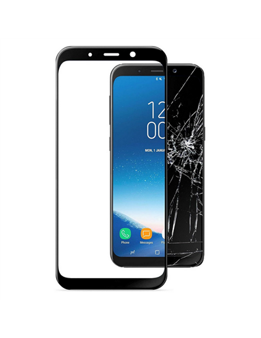 Защитное стекло Cellularline Tempered Glass - Samsung Galaxy A8 (2018), Чёрный